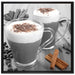 heiße Schokolade und Kaffee auf Leinwandbild Quadratisch gerahmt Größe 70x70