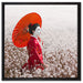 Geisha auf dem Feld auf Leinwandbild Quadratisch gerahmt Größe 60x60
