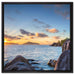 Sonnenuntergang Seychellen auf Leinwandbild Quadratisch gerahmt Größe 60x60