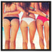 Schöne Mädchen in Bikinis auf Leinwandbild Quadratisch gerahmt Größe 70x70