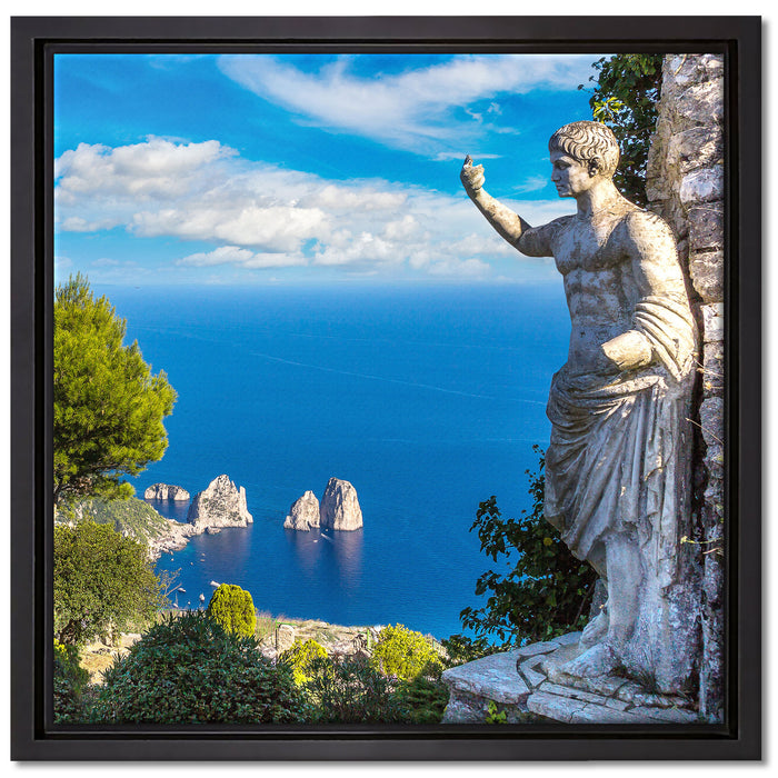 Insel Capri in Italien auf Leinwandbild Quadratisch gerahmt Größe 40x40
