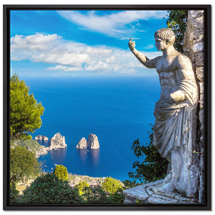 Insel Capri in Italien auf Leinwandbild Quadratisch gerahmt Größe 70x70