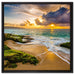 Sonnenuntergang auf Hawaii auf Leinwandbild Quadratisch gerahmt Größe 60x60