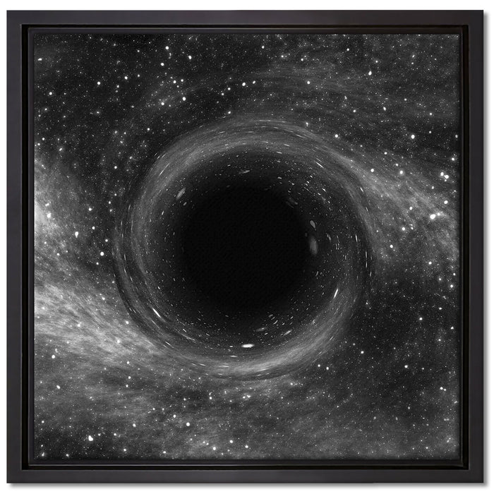 Loch im Weltall auf Leinwandbild Quadratisch gerahmt Größe 40x40