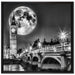 Big Ben vor Mond in London auf Leinwandbild Quadratisch gerahmt Größe 70x70