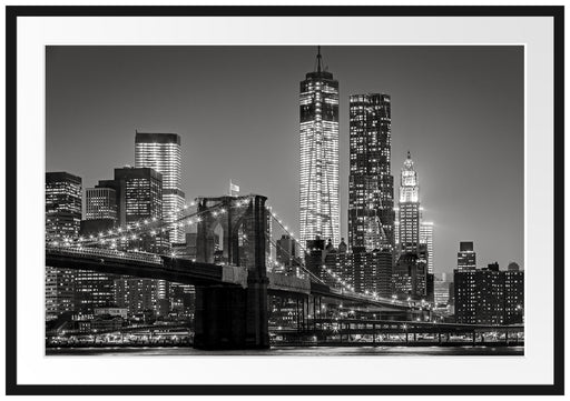 New York City Skyline bei Nacht Passepartout 100x70