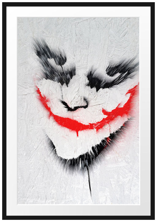 Joker Gesicht auf Spanplatte Passepartout 100x70