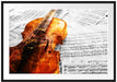 Geige auf Notenblättern Passepartout 100x70