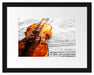 Geige auf Notenblättern Passepartout 38x30