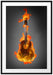 Brennende Gitarre Heiße Flammen Passepartout 100x70