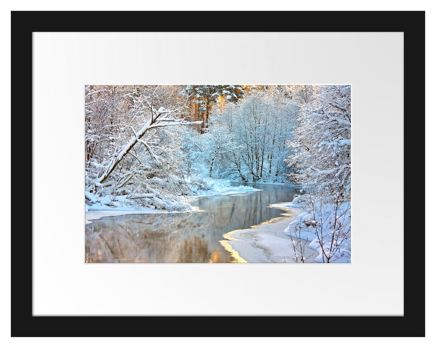 Atemberaubende Winterlandschaft Passepartout 38x30