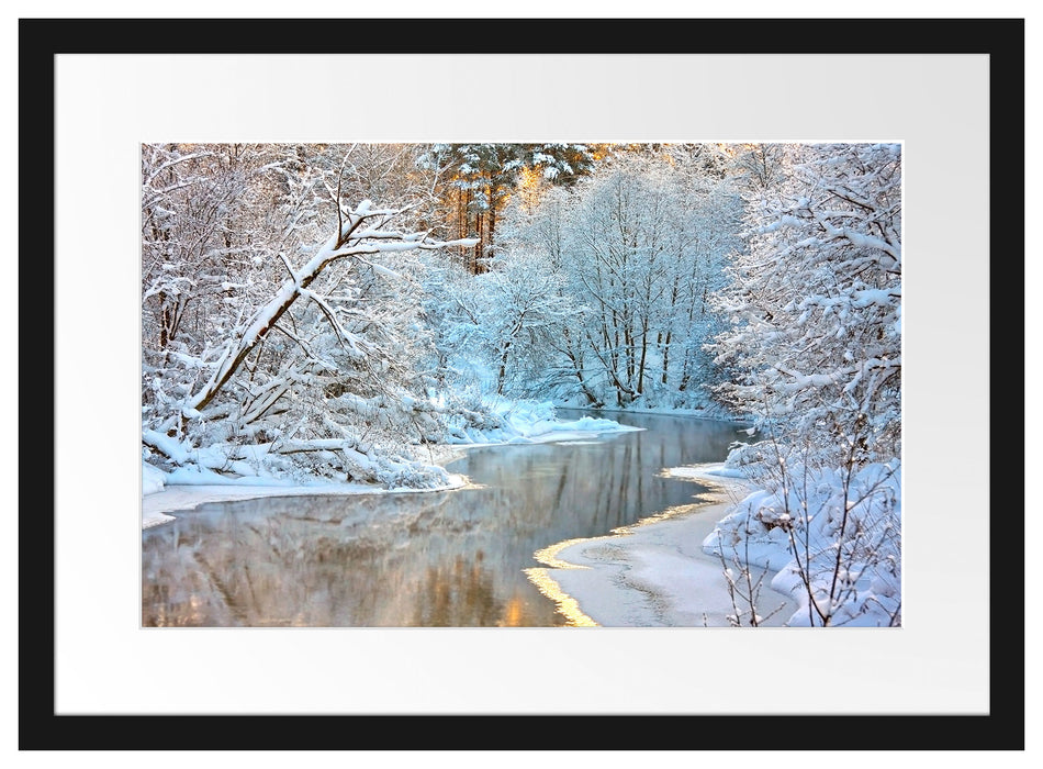 Atemberaubende Winterlandschaft Passepartout 55x40