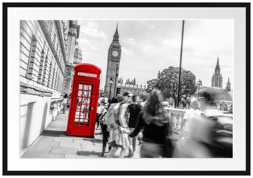 Typische Telefonzelle in London Passepartout 100x70