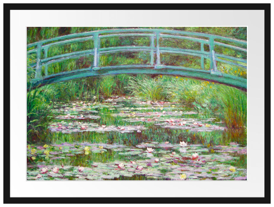 Claude Monet - japanische Brücke über den Seerosenteich I Passepartout Rechteckig 80