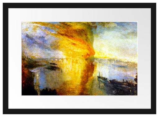 William Turner - The fire at the Parliament building Passepartout Rechteckig 40