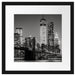 New York City Skyline bei Nacht Passepartout Quadratisch 40x40