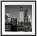 New York City Skyline bei Nacht Passepartout Quadratisch 55x55