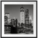 New York City Skyline bei Nacht Passepartout Quadratisch 70x70
