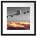 Flugzeug über Wolkenmeer Passepartout Quadratisch 40x40