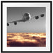Flugzeug über Wolkenmeer Passepartout Quadratisch 55x55