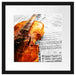 Geige auf Notenblättern Passepartout Quadratisch 40x40