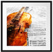 Geige auf Notenblättern Passepartout Quadratisch 55x55