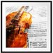 Geige auf Notenblättern Passepartout Quadratisch 70x70