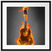 Brennende Gitarre Heiße Flammen Passepartout Quadratisch 55x55
