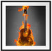Brennende Gitarre Heiße Flammen Passepartout Quadratisch 70x70