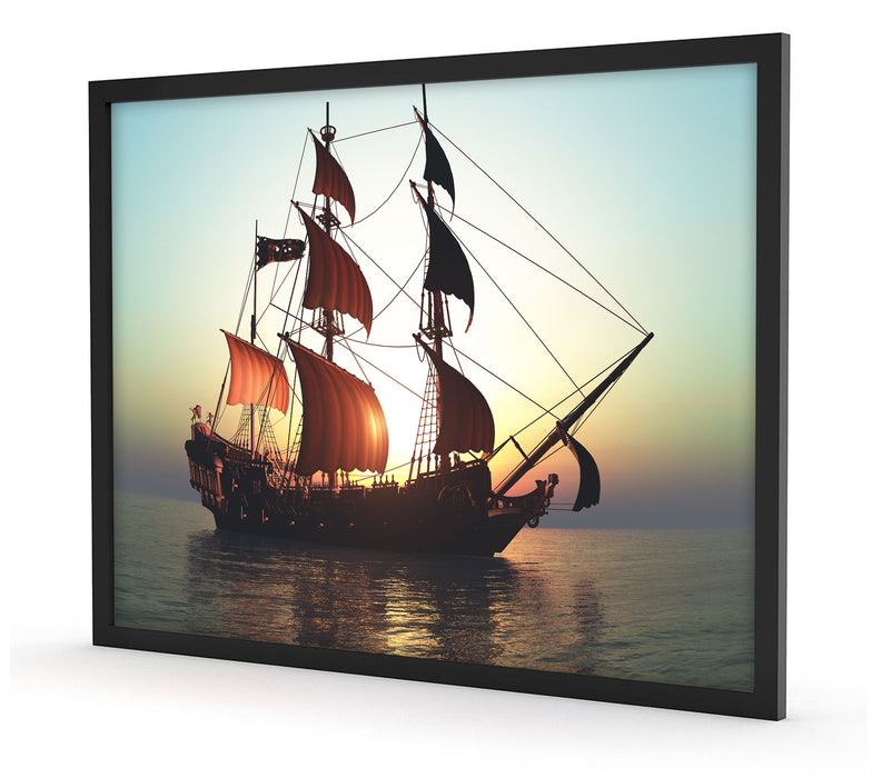 Altes Segelschiff, Poster mit Bilderrahmen