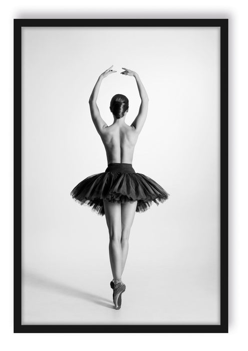 sexy nackte Ballettpose, Poster mit Bilderrahmen