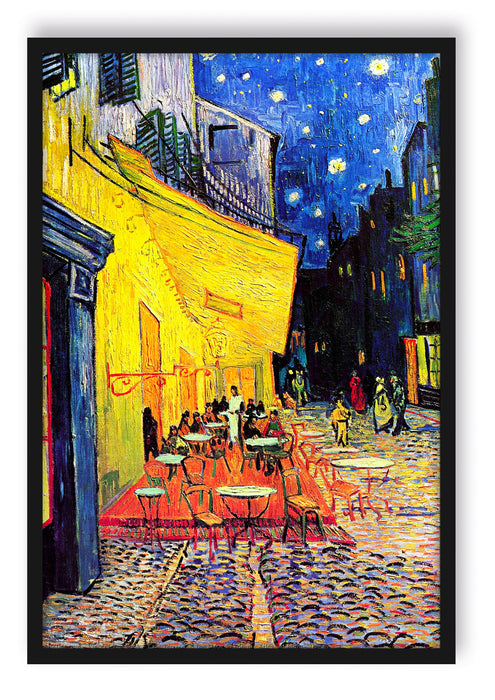 Vincent Van Gogh - Nachtcafé Nachts vor dem Café, Poster mit Bilderrahmen