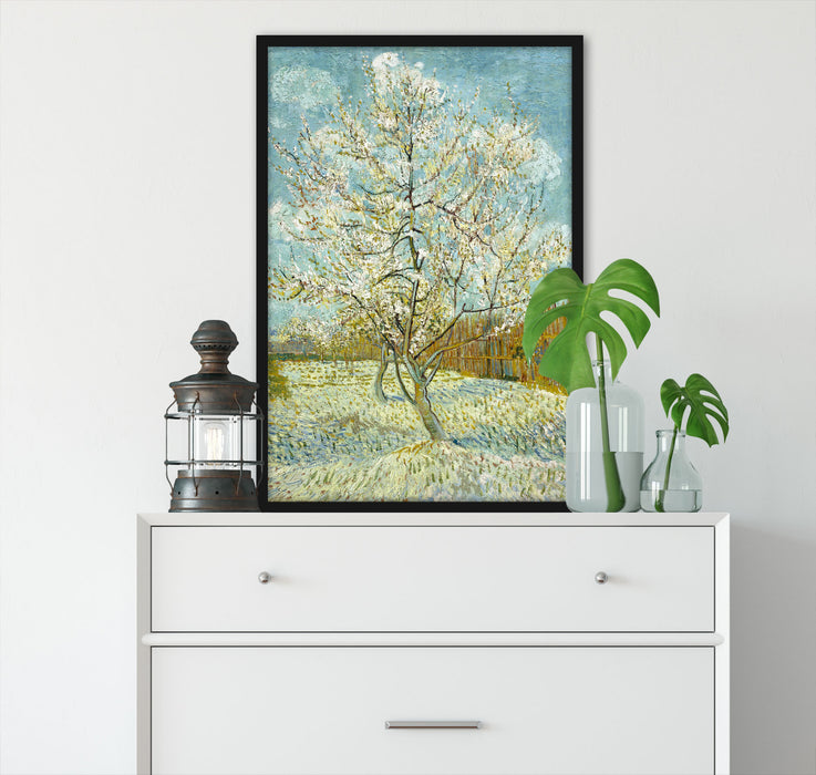 Vincent Van Gogh - Der pinke Pfirsischbaum , Poster mit Bilderrahmen