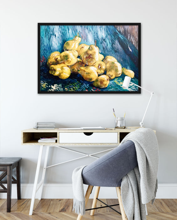 Vincent Van Gogh - Stillleben mit Birnen , Poster mit Bilderrahmen