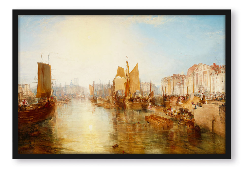 William Turner - The Harbor of Dieppe, Poster mit Bilderrahmen