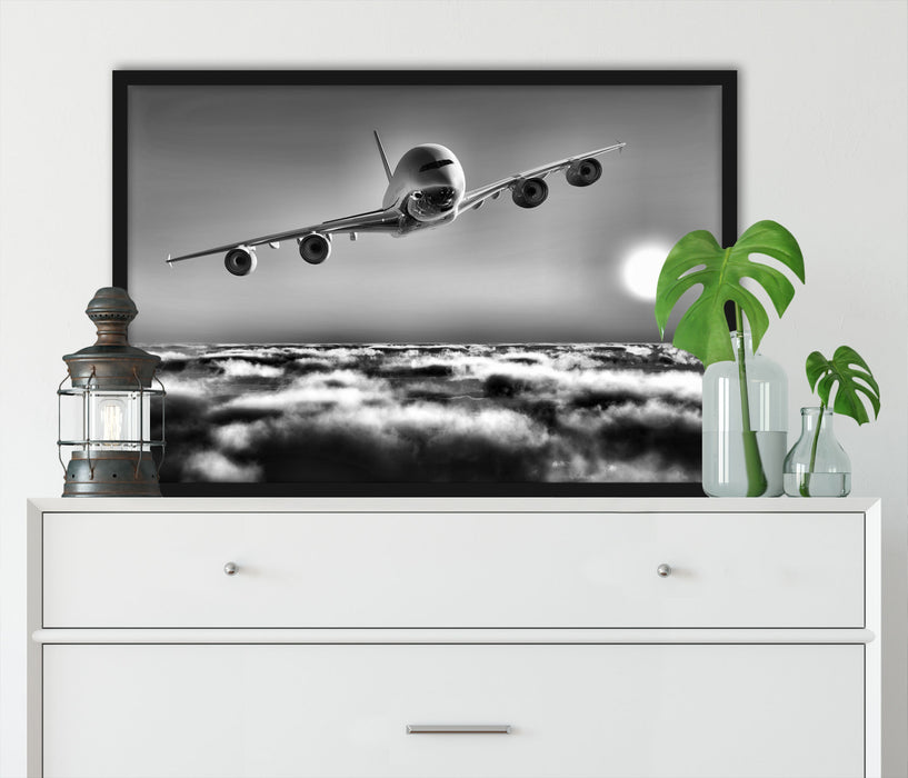 Flugzeug, Poster mit Bilderrahmen