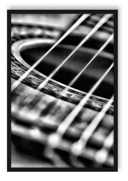 Gitarrensaiten and Music, Poster mit Bilderrahmen