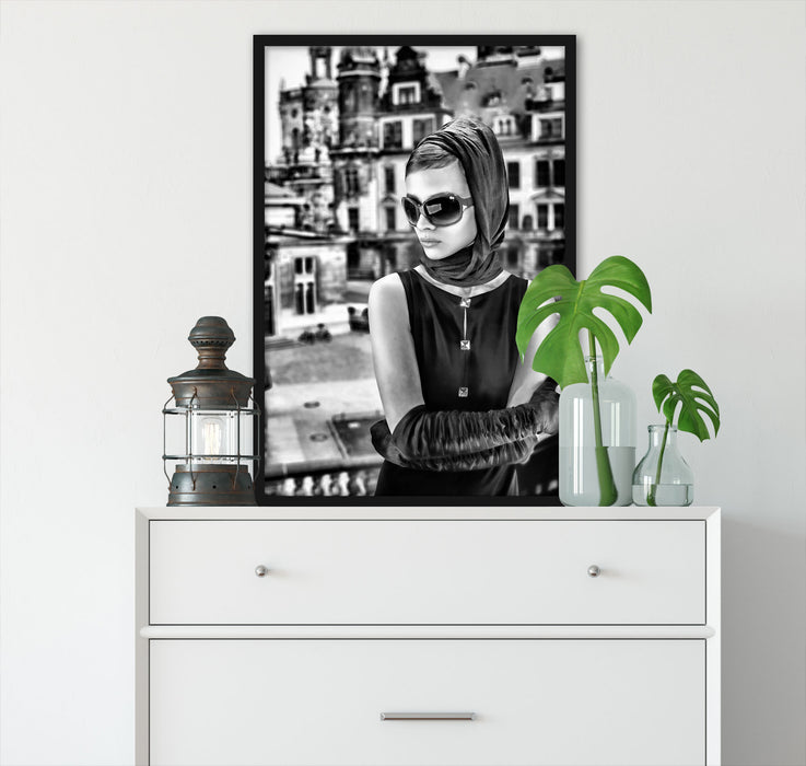 Audrey in Paris, Poster mit Bilderrahmen