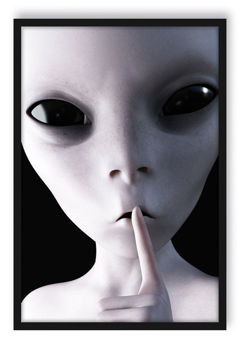 Alien - nicht reden, Poster mit Bilderrahmen