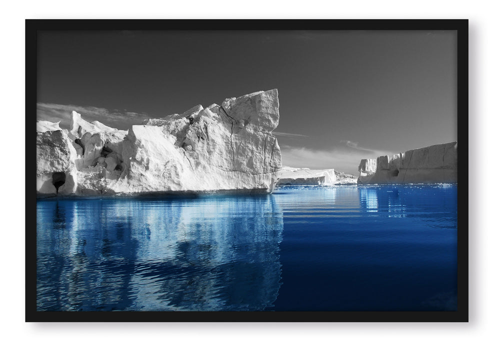 Eisberge in Grönland, Poster mit Bilderrahmen