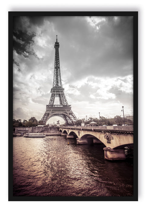 Eiffelturm in Paris, Poster mit Bilderrahmen
