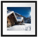 Verschneite Alpenhütte Passepartout Quadratisch 40x40