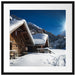 Verschneite Alpenhütte Passepartout Quadratisch 55x55