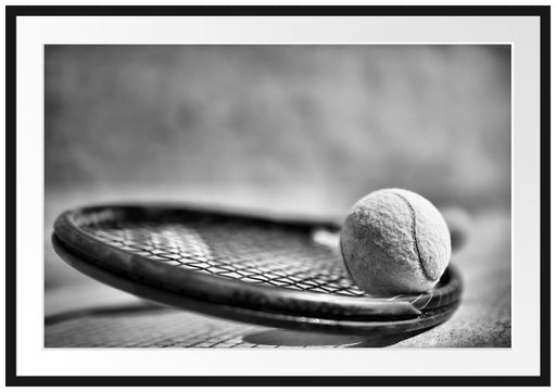Tennischläger mit Bällen Passepartout 100x70