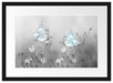 Schmetterling auf kleinen Blumen Passepartout 55x40