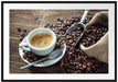Espressotasse mit Kaffeebohnen Passepartout Rechteckig 100