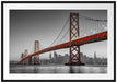 Oakland Bay Brücke bei Sonnenuntergang B&W Detail Passepartout Rechteckig 100
