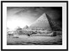 Pyramiden in Ägypten bei Sonnenuntergang, Monochrome Passepartout Rechteckig 80