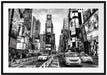 Times Square in new York City, Monochrome Passepartout Rechteckig 100