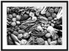 Bunte Gemüsemischung, Monochrome Passepartout Rechteckig 80